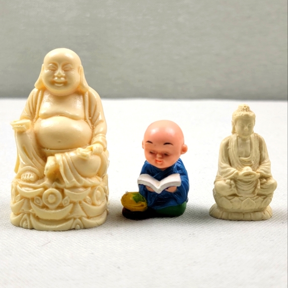 Vintage Asian Statue Figures Set Buddha Small